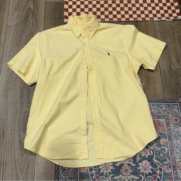 Ralph Lauren Yellow Casual Button Down Shirt Men’s XL short sleeve - Picture 1 of 2